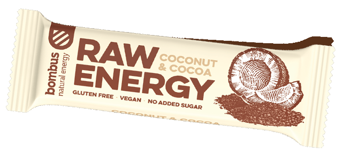 Bar BOMBUS Raw energy - Coconut+Cocoa 50g