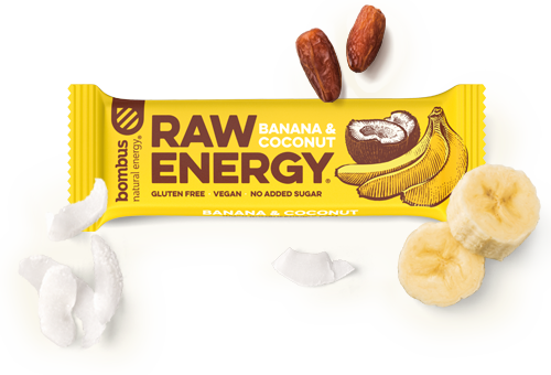 Bar BOMBUS RAW ENERGY Banana&Coconut 50g