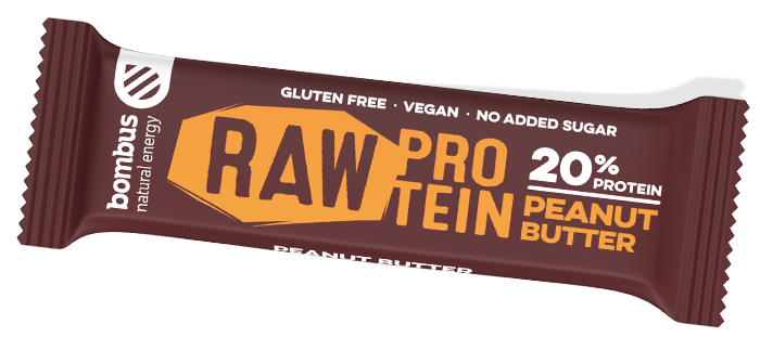 Protein bars and biscuits BOMBUS Raw protein-Peanut butter 50g
