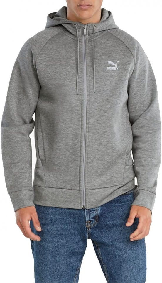 Hooded sweatshirt Puma Classics Tech FZ Hoodie DK Medium Gray H