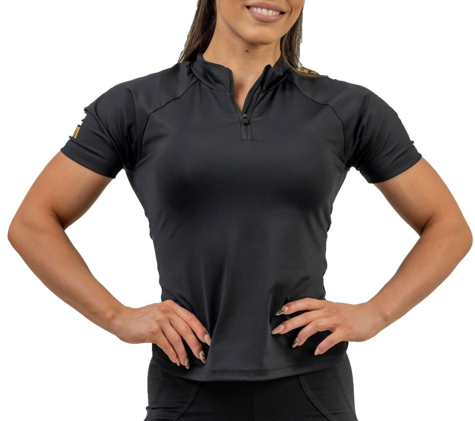 Women's fitness compression zipper shirt Nebbia Intense Ultimate Gold
