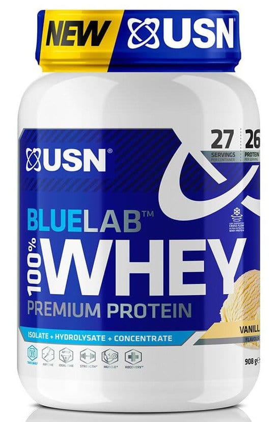 Whey protein powder USN 100% Premium BlueLab 908g strawberry
