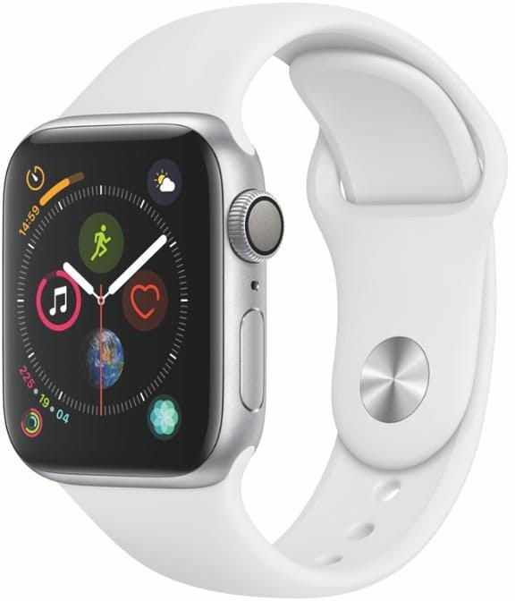 Apple Watch Series 4 GPS, 40mm Silver Aluminium Case with White Sport Band