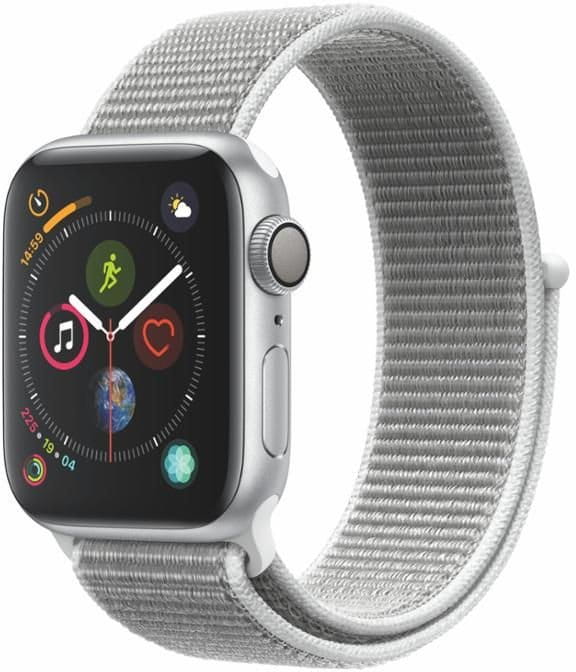 Apple Watch Series 4 GPS, 40mm Silver Aluminium Case with Seashell Sport Loop