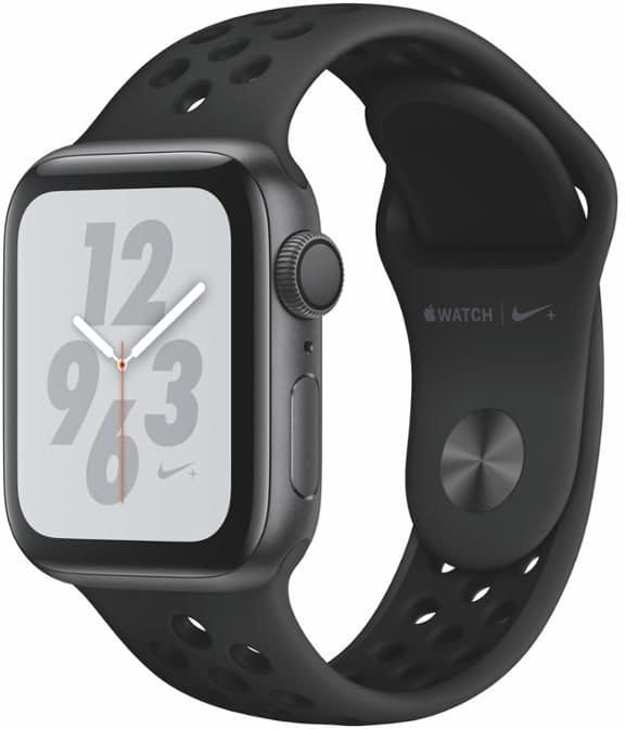 Apple Watch + Series 4 GPS, 40mm Space Grey Aluminium Case with Anthracite/Black Sport Band