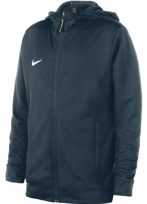 Hooded sweatshirt Nike YOUTH S TEAM BASKETBALL HOODIE FULL ZIP -OBSIDAN